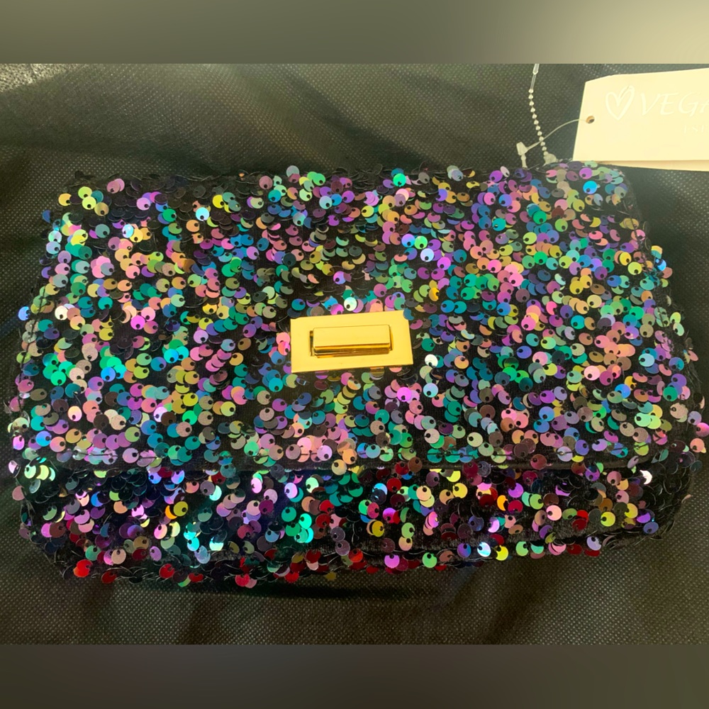 NWT Purple Multi-color Sequin Bag